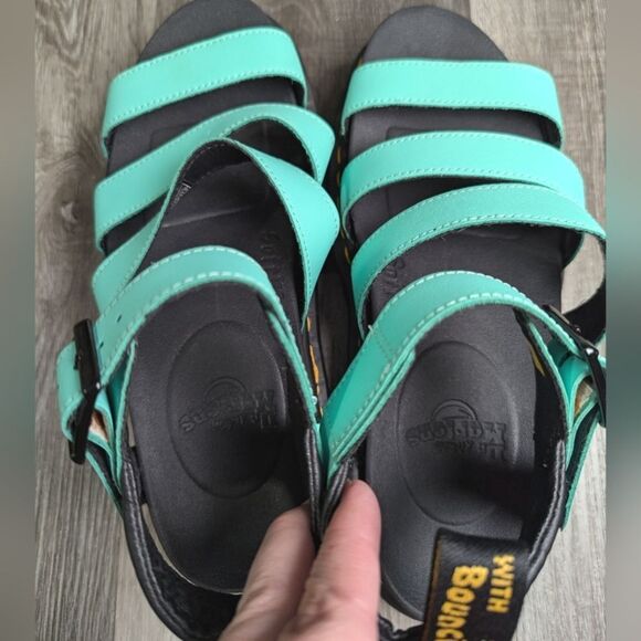 Dr. Martens Blaire aqua mint leather fisherman strappy platform lug sandals 8 - Picture 6 of 8
